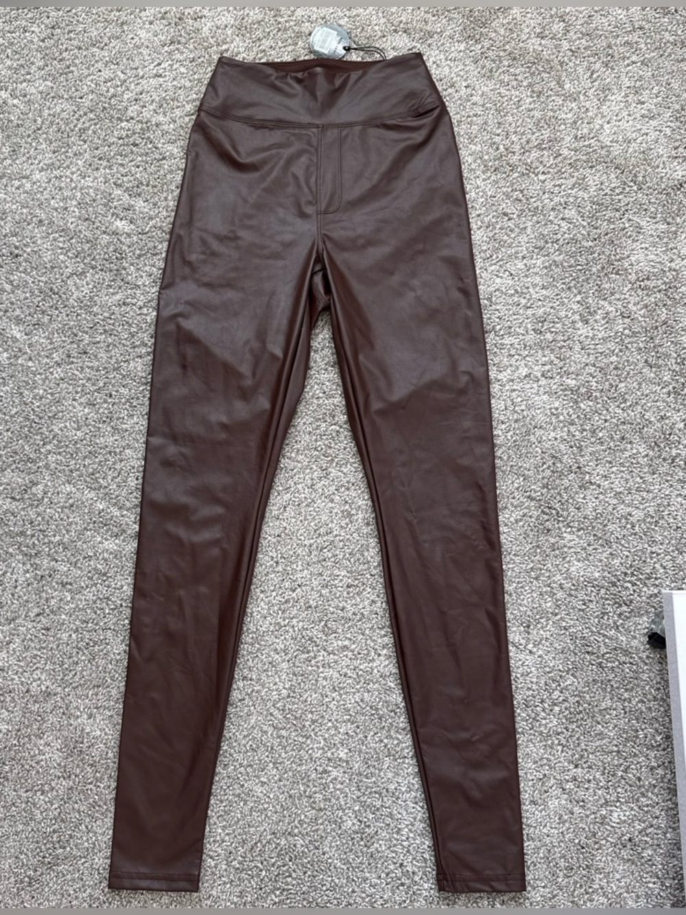NWT OFFLINE by Aerie Real Luxe Faux Leather Brown Leggings- Small
